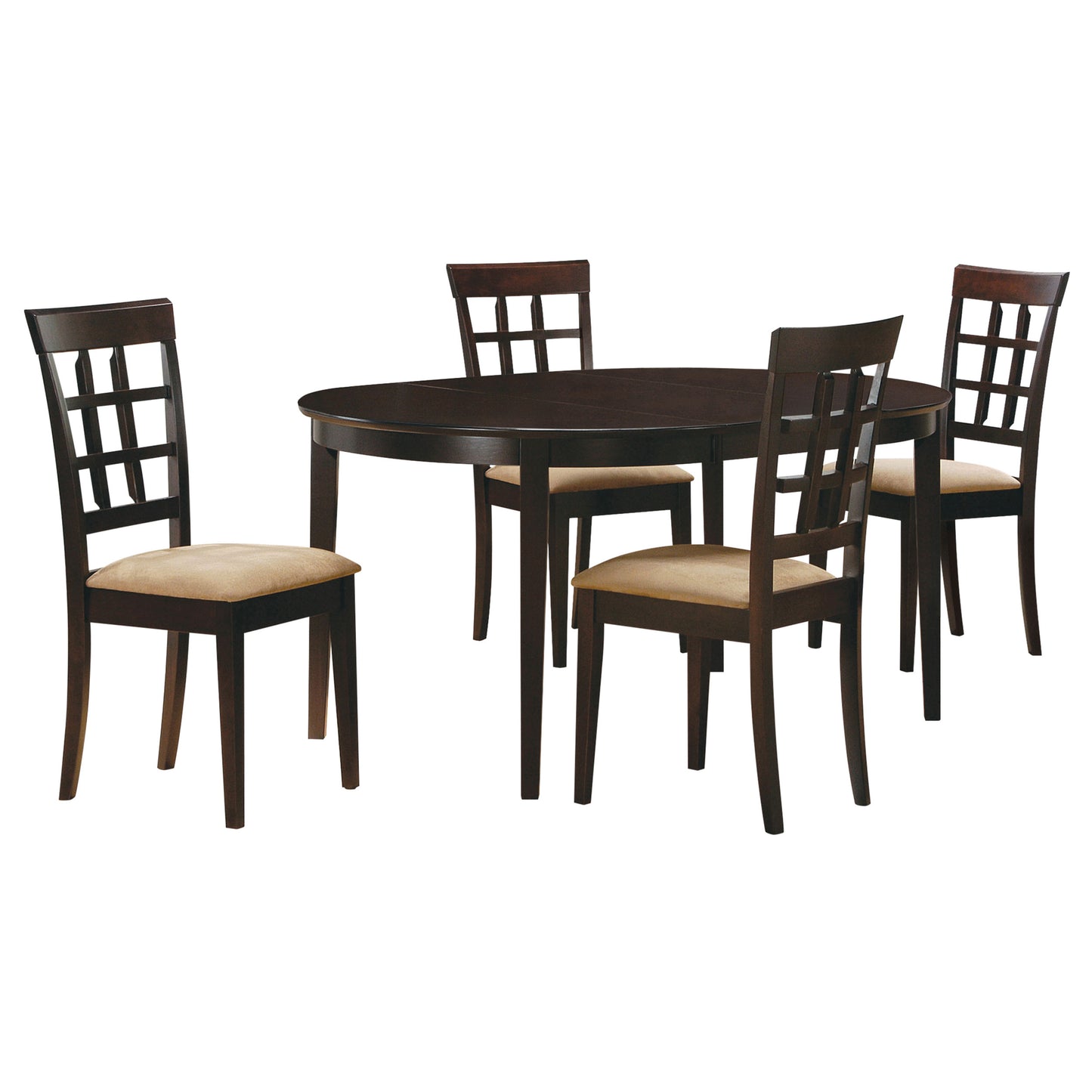 Juego de mesa de comedor Gabriel de 5 piezas con hojas extensibles, color capuchino