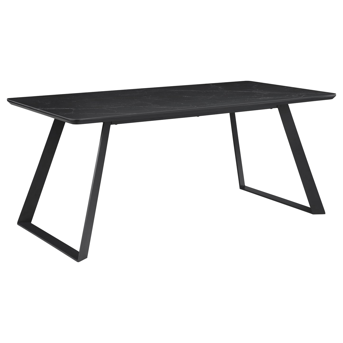 Juego de mesa de comedor Smith de 5 piezas con superficie de cerámica rectangular, color negro