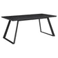 Juego de mesa de comedor Smith de 5 piezas con superficie de cerámica rectangular, color negro