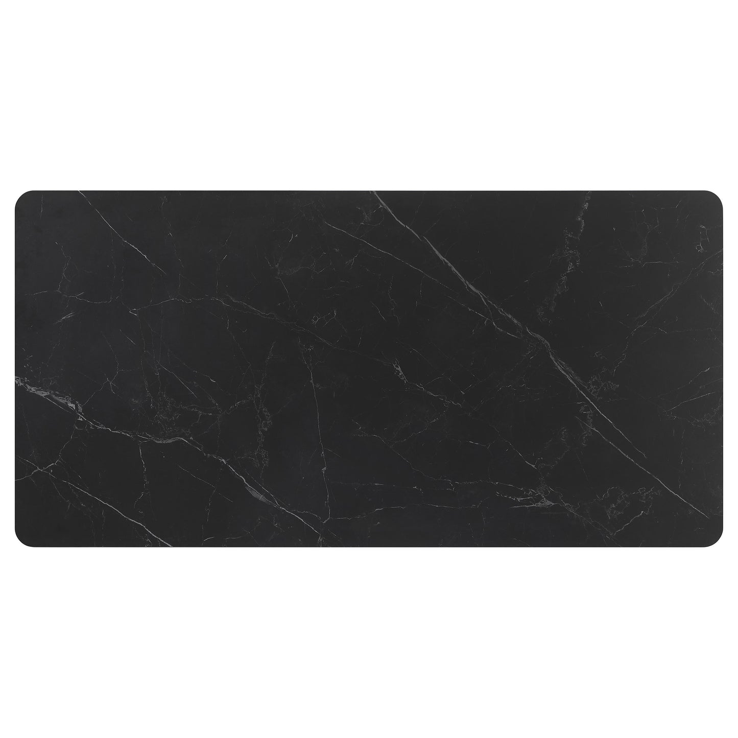 Juego de mesa de comedor Smith de 5 piezas con superficie de cerámica rectangular, color negro