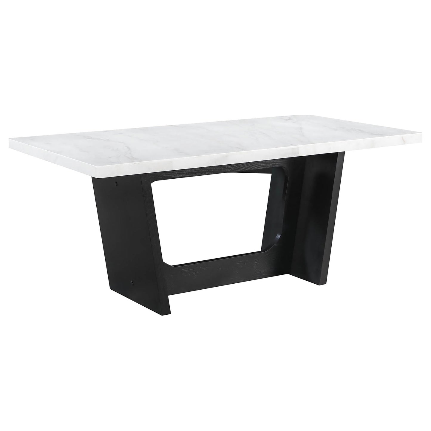 Juego de mesa de comedor rectangular de 5 piezas con tablero de mármol Sherry, color gris