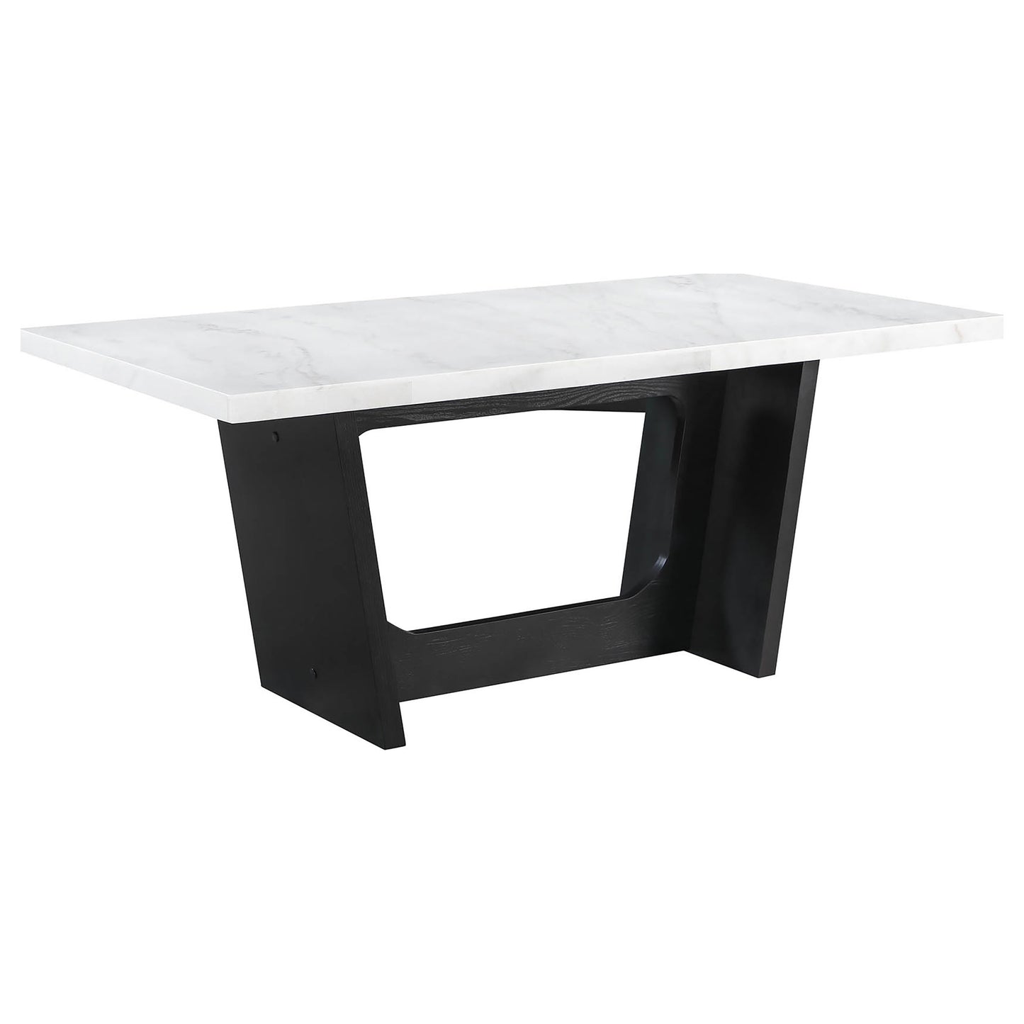 Juego de mesa de comedor rectangular de 7 piezas con tablero de mármol Sherry, color gris