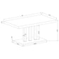 Juego de comedor rectangular Brooklyn de 5 piezas, blanco de alto brillo