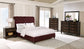 Devon 5-piece Full Bedroom Set Wine Red and Dark Oak