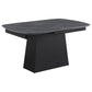 Mesa de comedor extensible Potero de 185 cm con imitación de mármol, color negro