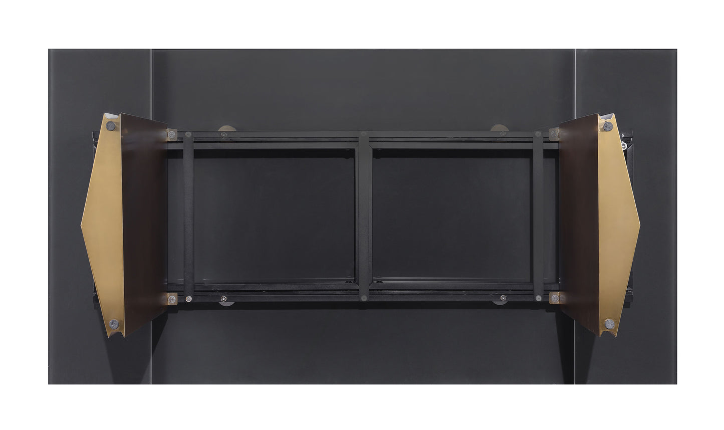 Mesa de comedor extensible Vesa de 97 pulgadas con tapa de vidrio en color beige