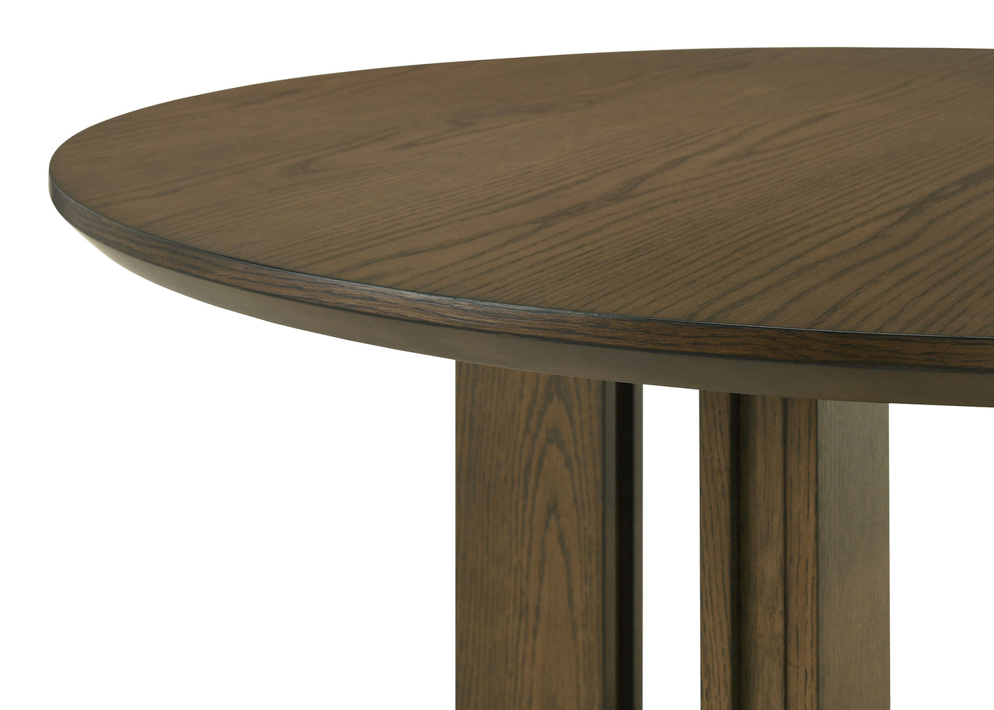Mesa de comedor redonda de madera Ottowa de 120 cm con estante marrón
