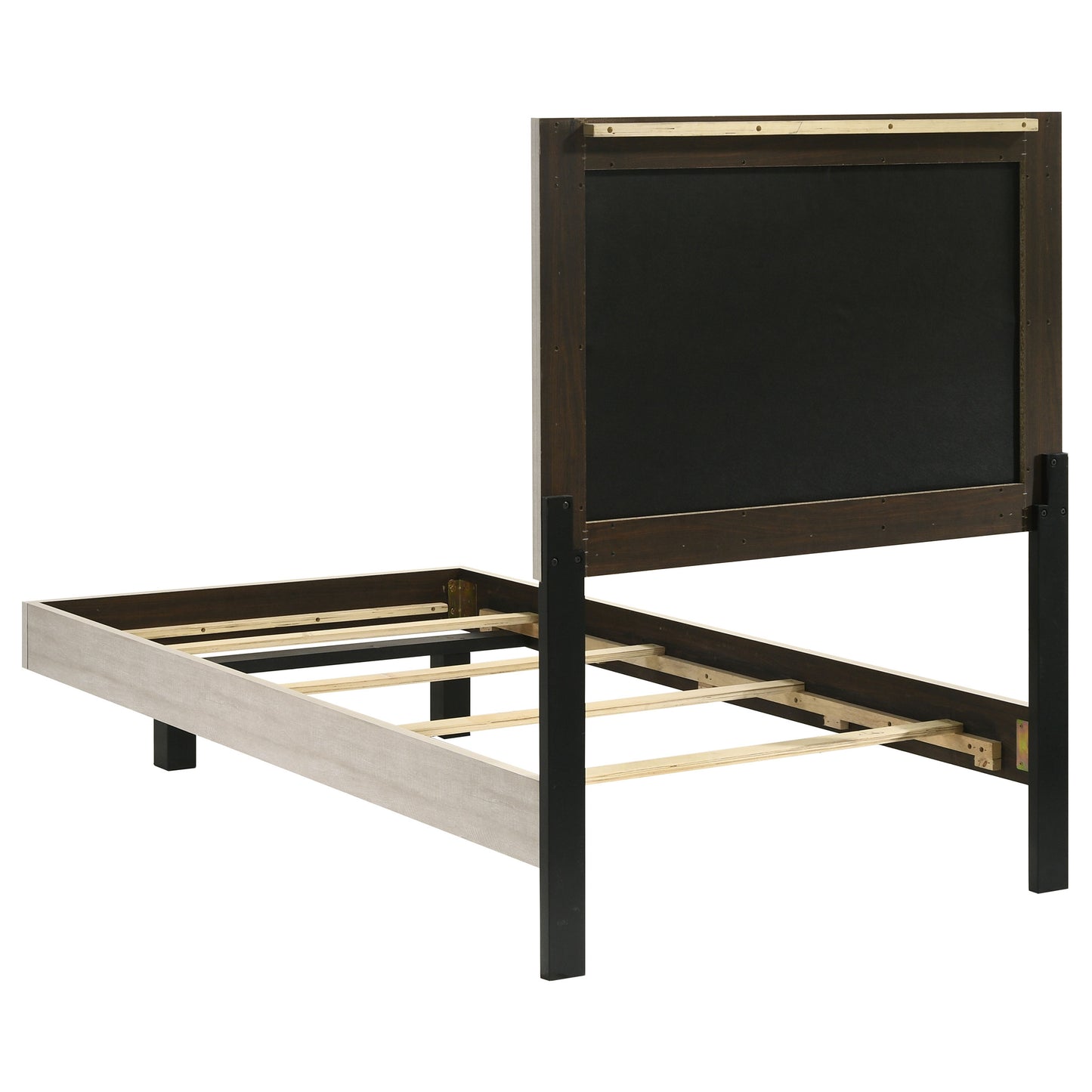 Juego de dormitorio doble Trenton de 5 piezas en color crema rústico