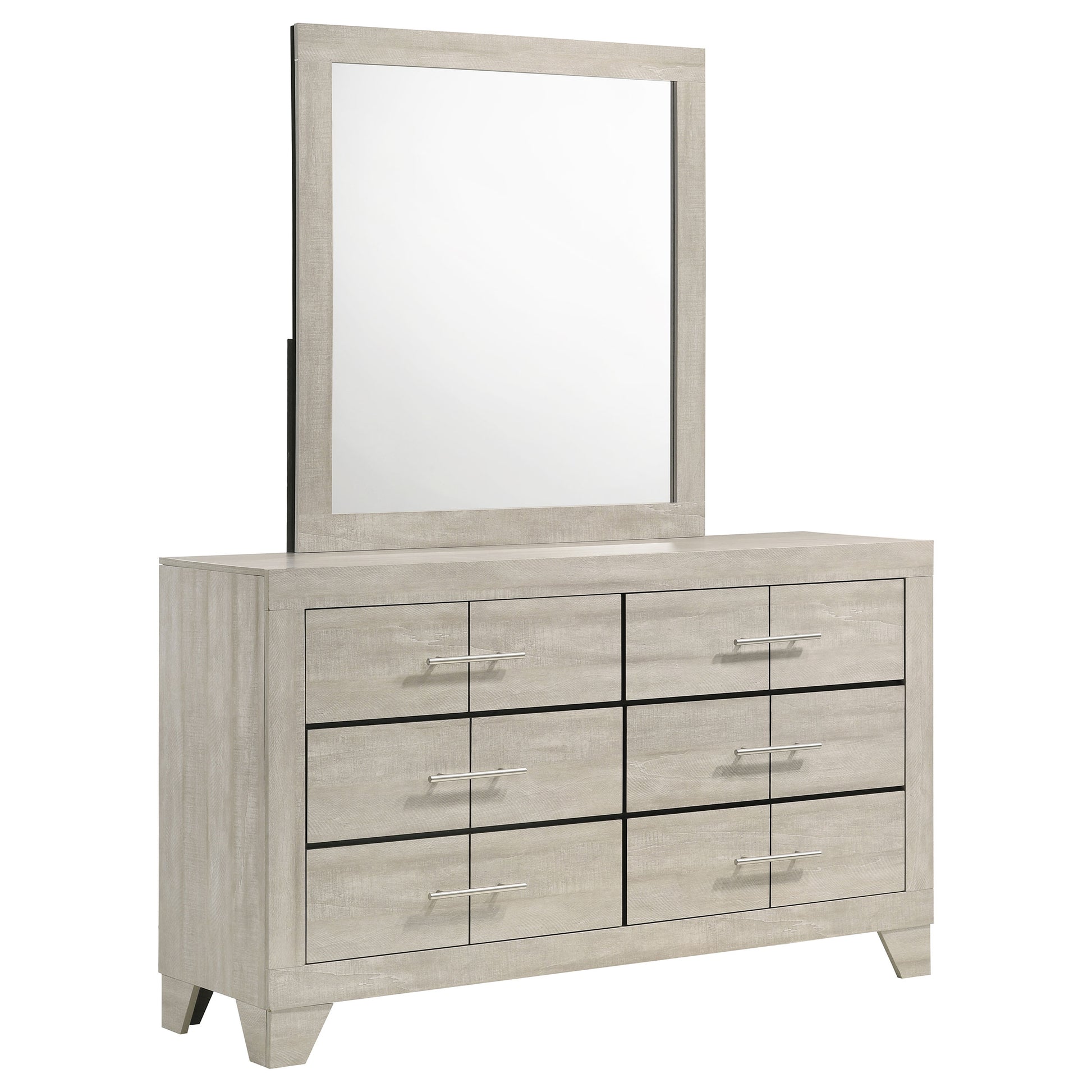 Coaster Trenton 6-Drawer Bedroom Dresser With Mirror Rustic Cream Coaster Trenton 6-Drawer Bedroom Dresser With Mirror Rustic Cream