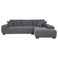 Sofá chaise longue seccional tapizado Octavia gris carbón