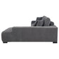 Sofá chaise longue seccional tapizado Octavia gris carbón