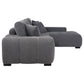 Sofá chaise longue seccional tapizado Octavia gris carbón