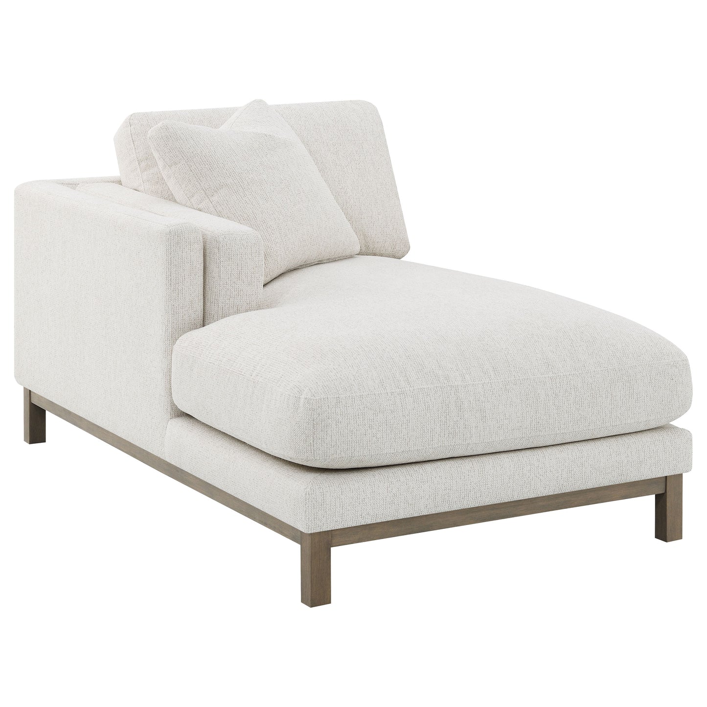 Sofá chaise longue seccional tapizado Ginebra Boucle color arena