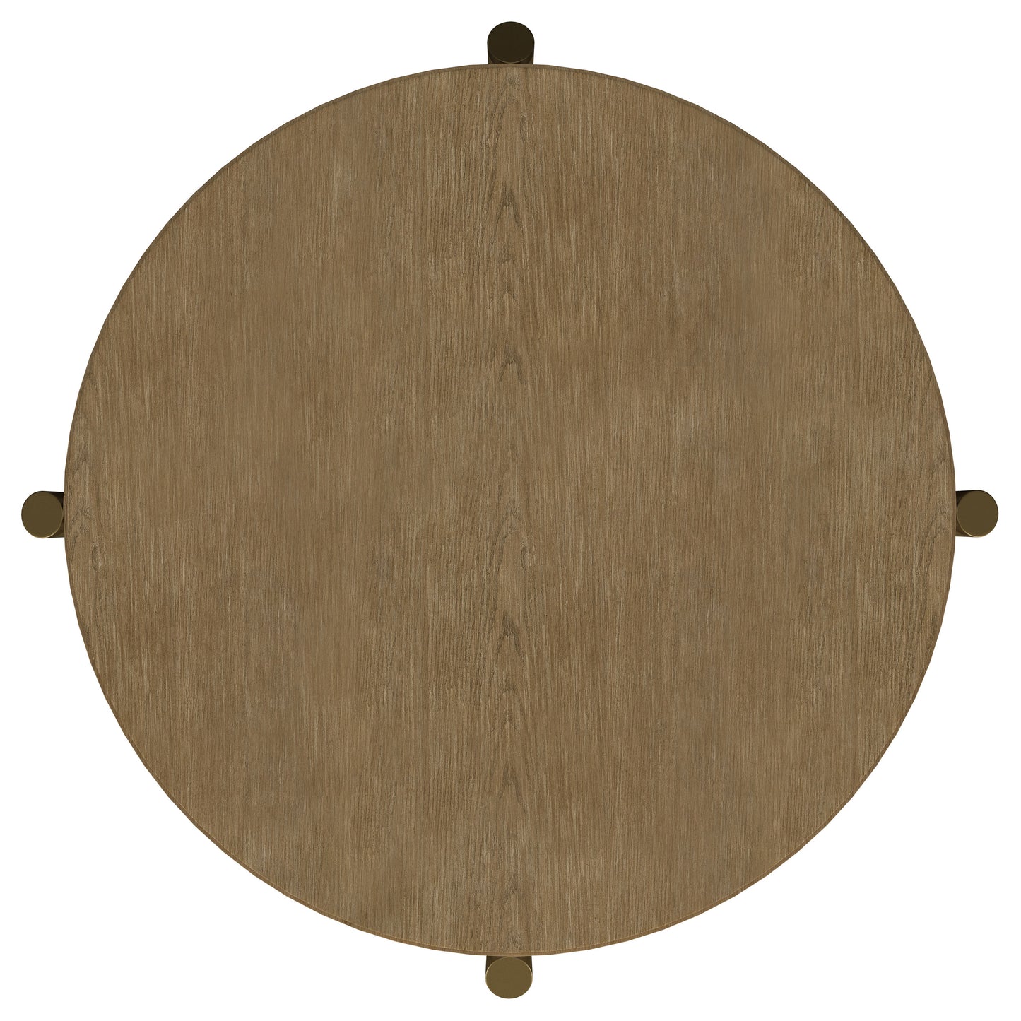 Mesa auxiliar redonda Arini con estante de almacenamiento, color arena