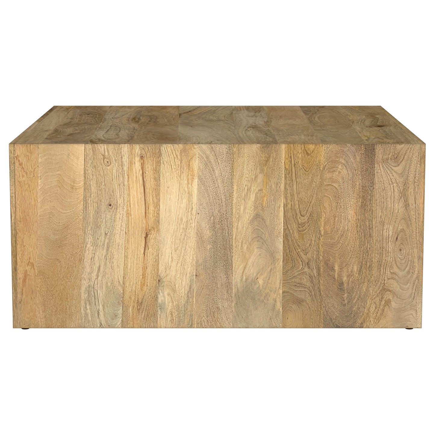 Mesa de centro cuadrada Benton de madera maciza de mango natural