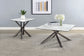 Mesa de centro Carvell cuadrada con superficie de piedra sinterizada Mirage White