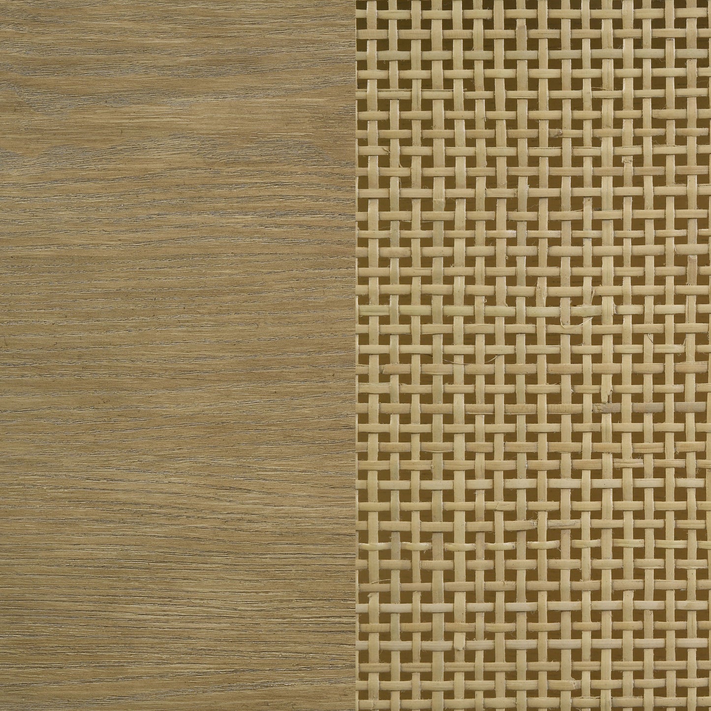 Mueble de TV de dos puertas de caña de ratán Arini, consola multimedia, color arena