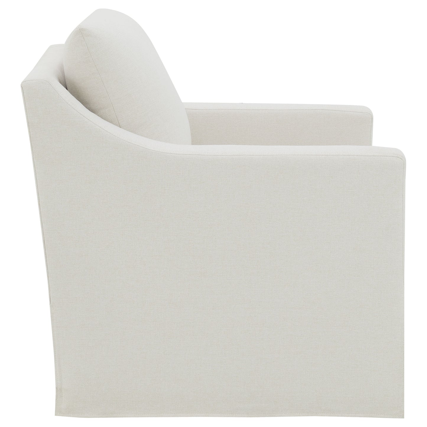 Sillón giratorio con brazos inclinados tapizado de invierno, color beige