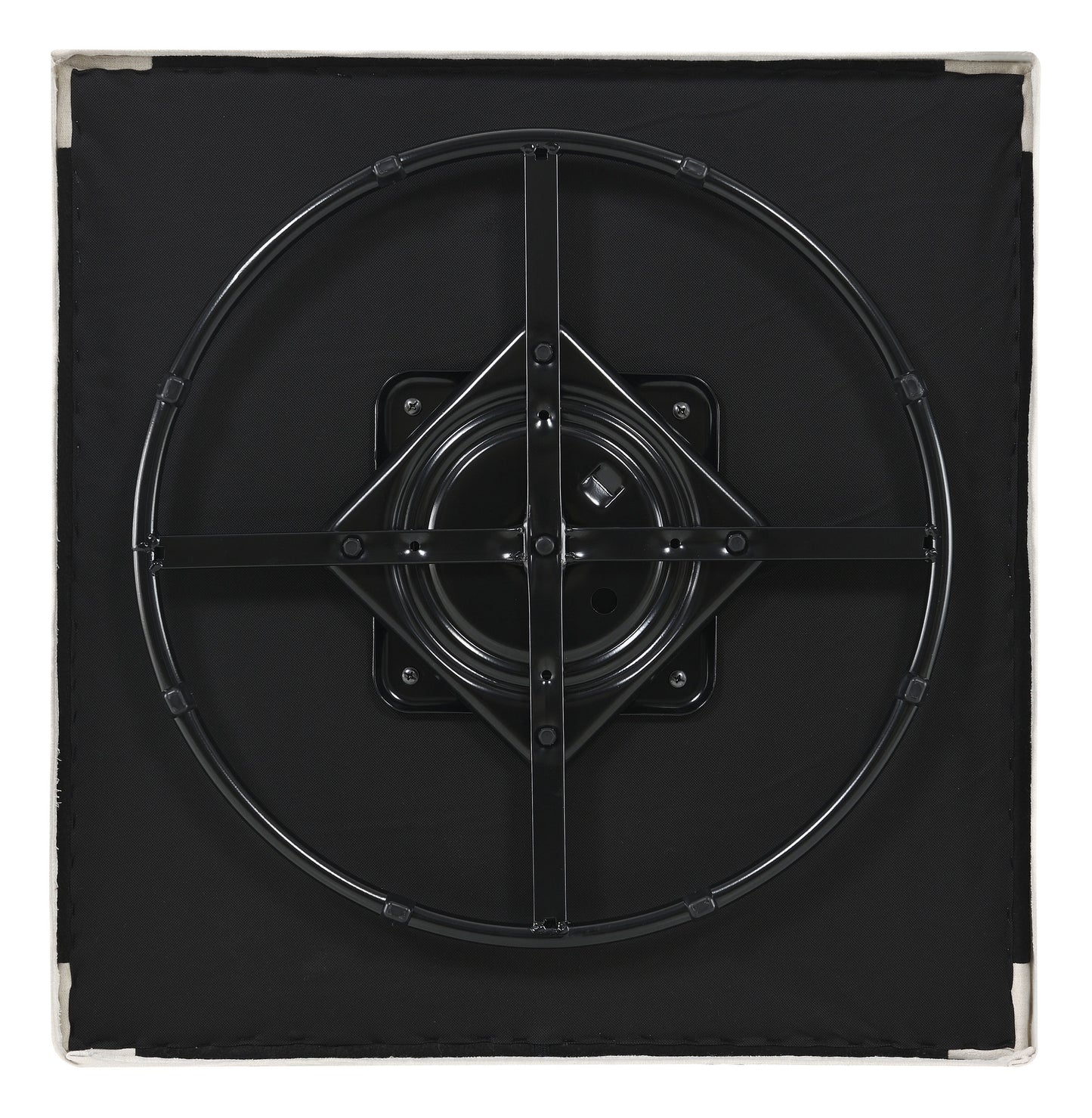 Sillón giratorio con brazos inclinados tapizado de invierno, color beige