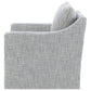Silla giratoria con brazo inclinado tapizada de invierno, color gris