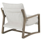 Geneva Boucle Upholstered Wood Arm Accent Chair Sand