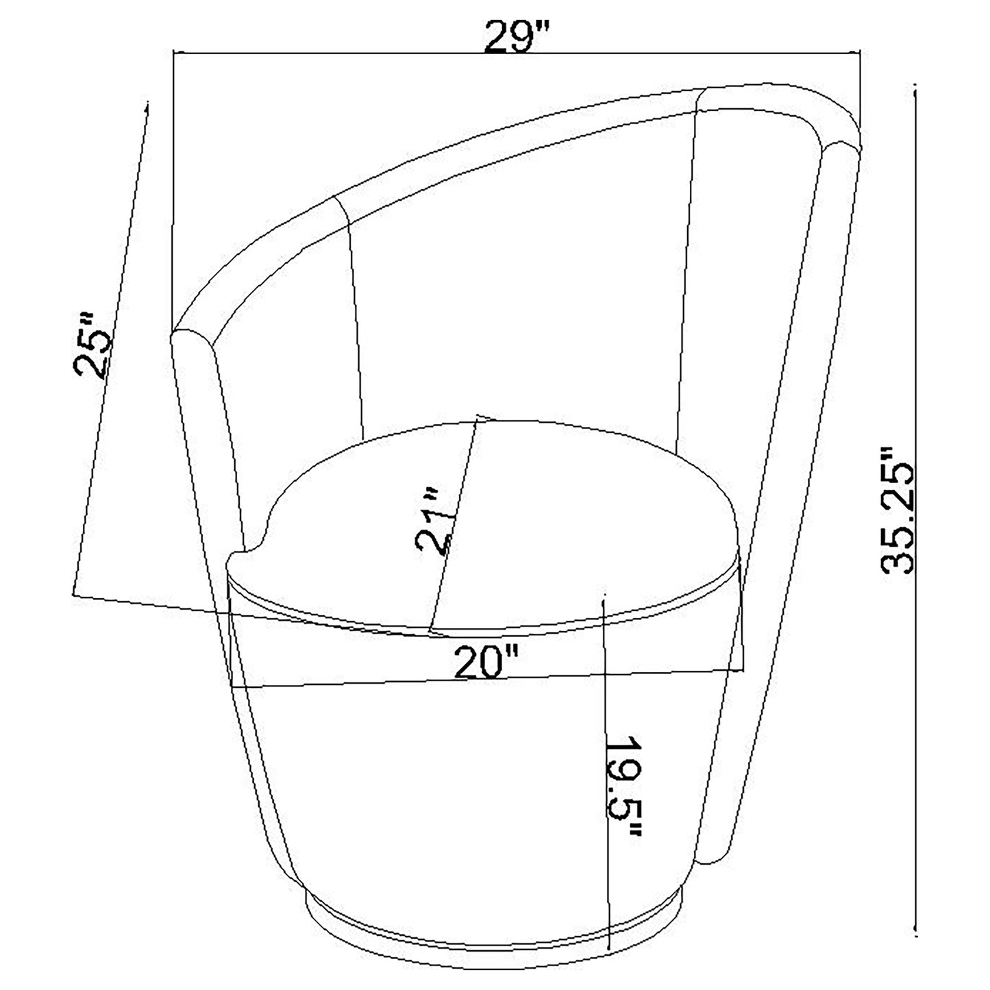Silla giratoria tapizada Nueva con respaldo curvo color rubor