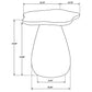 Mesa auxiliar Perth de 17 pulgadas con tablero en forma de nube, color blanco roto