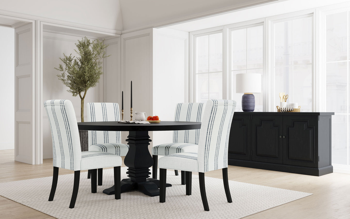 Silla de comedor tapizada Herran beige (juego de 2)