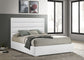 Cama Felicity tapizada de plataforma tamaño king de 53 pulgadas, color blanco