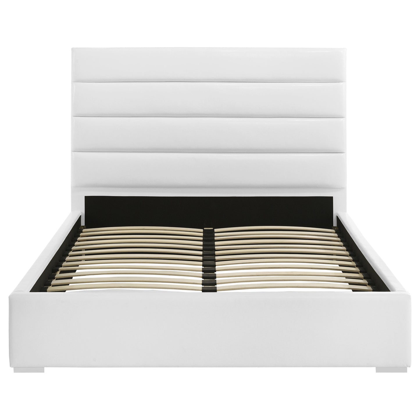 Cama Felicity tapizada de plataforma tamaño king de 53 pulgadas, color blanco