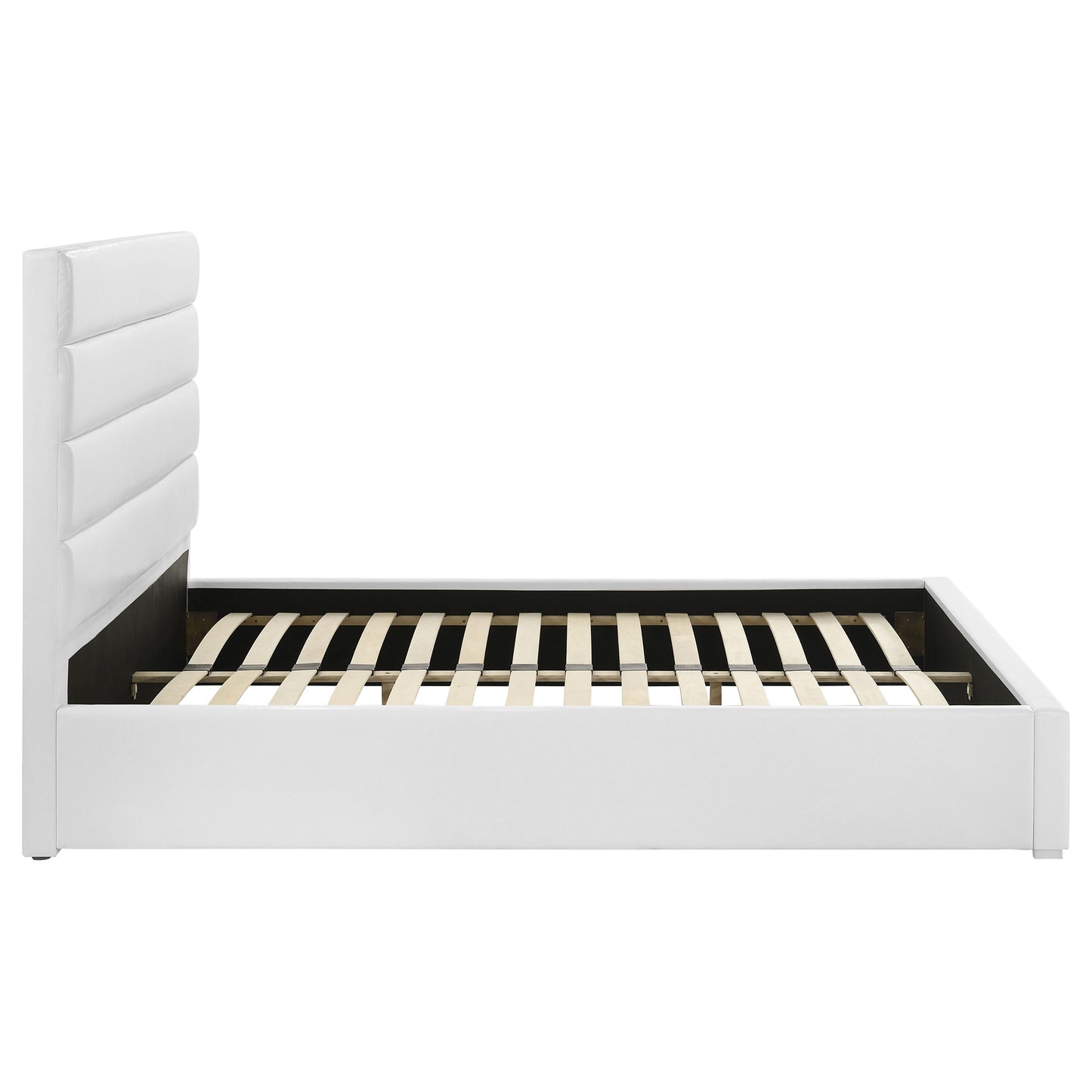 Cama Felicity tapizada de plataforma tamaño king de 53 pulgadas, color blanco