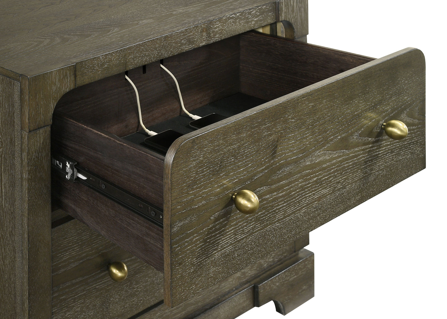 Juego de dormitorio Queen de 5 piezas Gran Park en color cacao oscuro