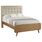Cama de plataforma completa Robyn Wood de fresno claro
