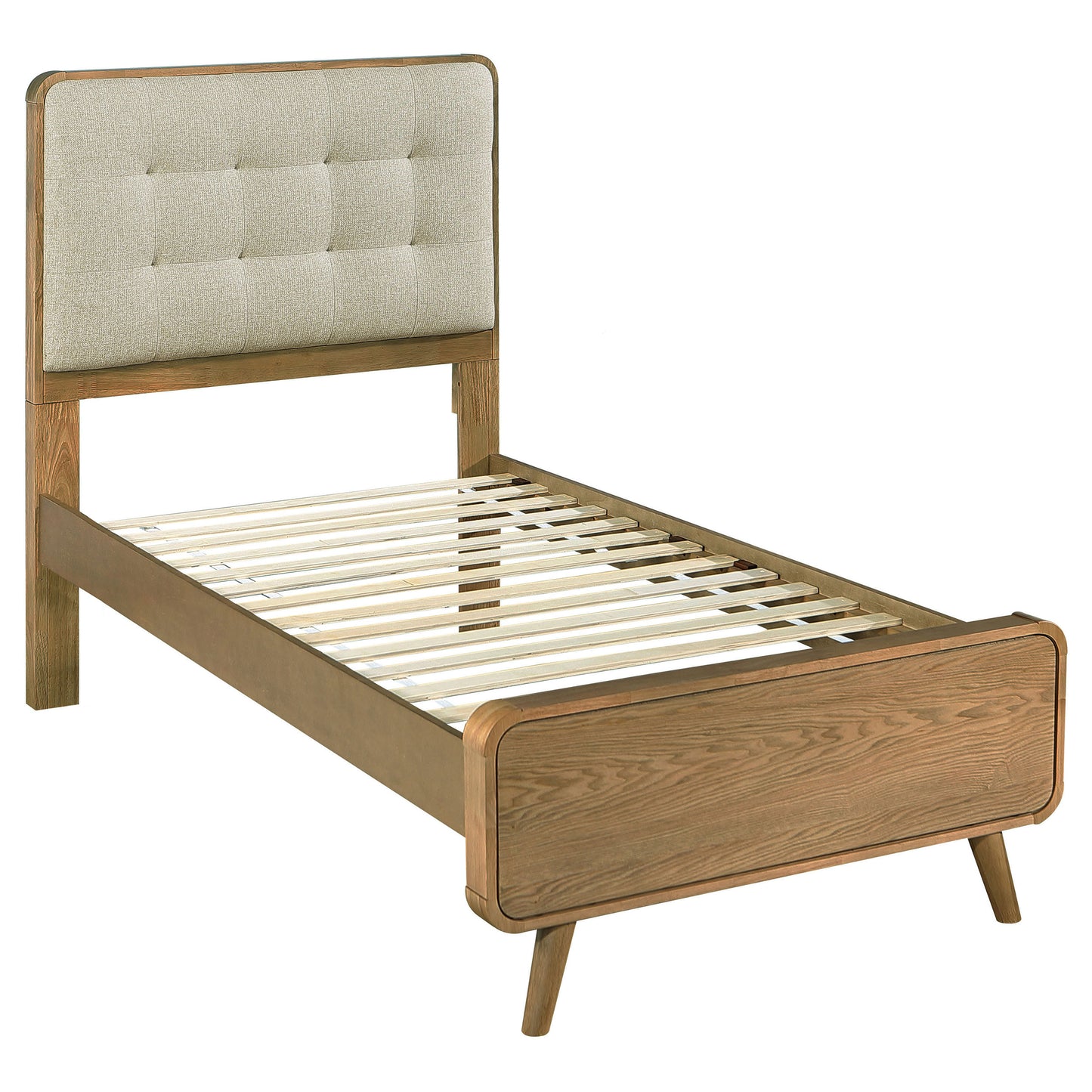 Cama doble con plataforma Robyn Wood de fresno claro