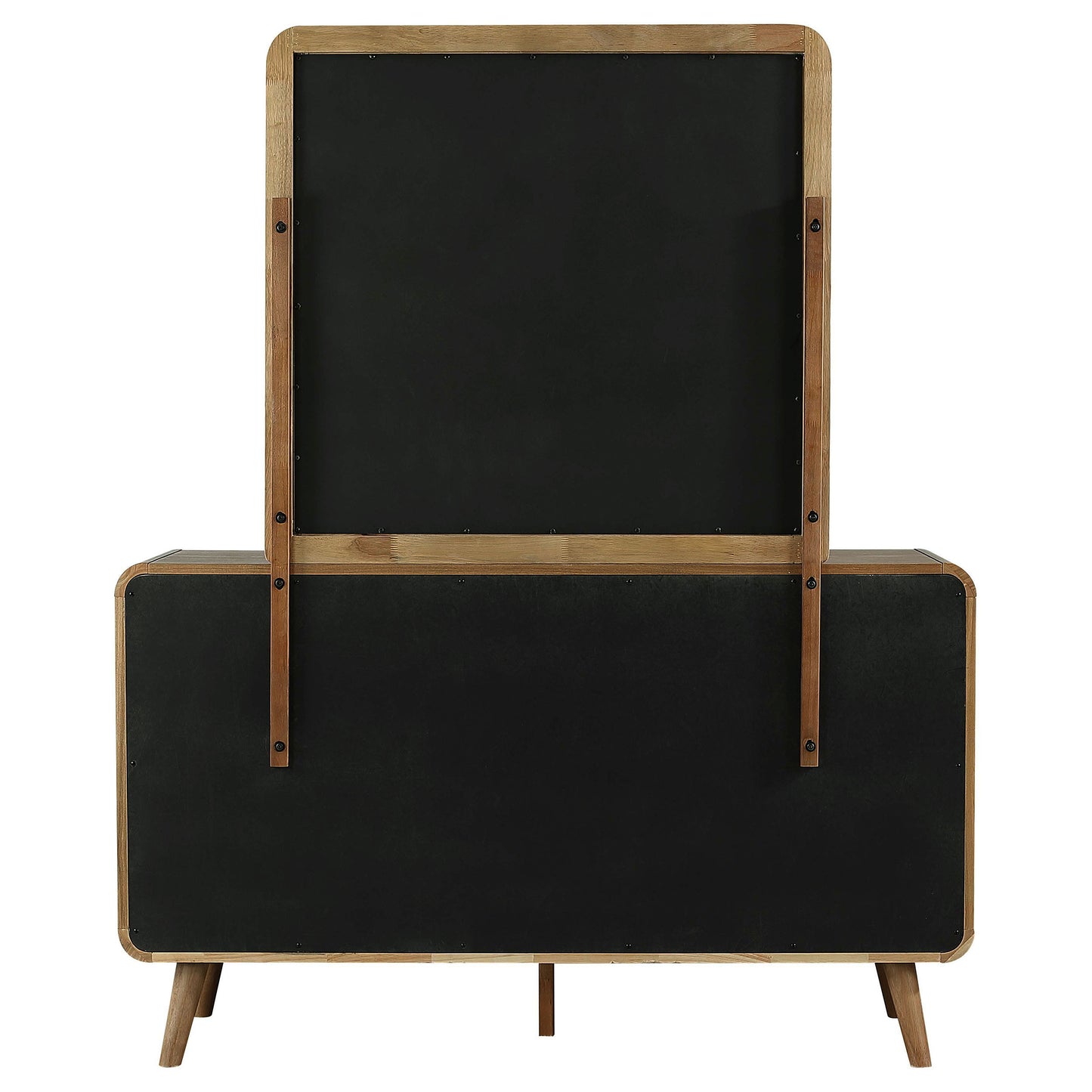 Cómoda de dormitorio Robyn de 6 cajones y espejo con luz de fresno