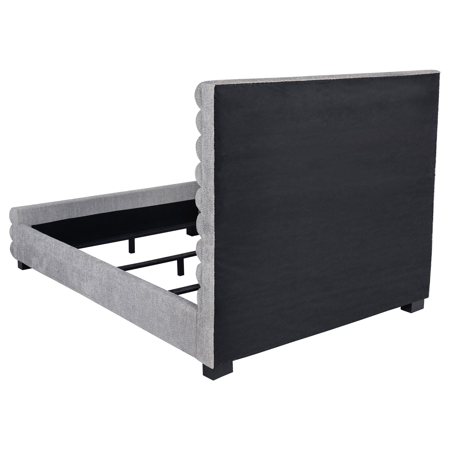 Cama Queen Patricia de 58 pulgadas tapizada en bouclé gris
