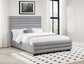 Cama Queen Patricia de 58 pulgadas tapizada en bouclé gris