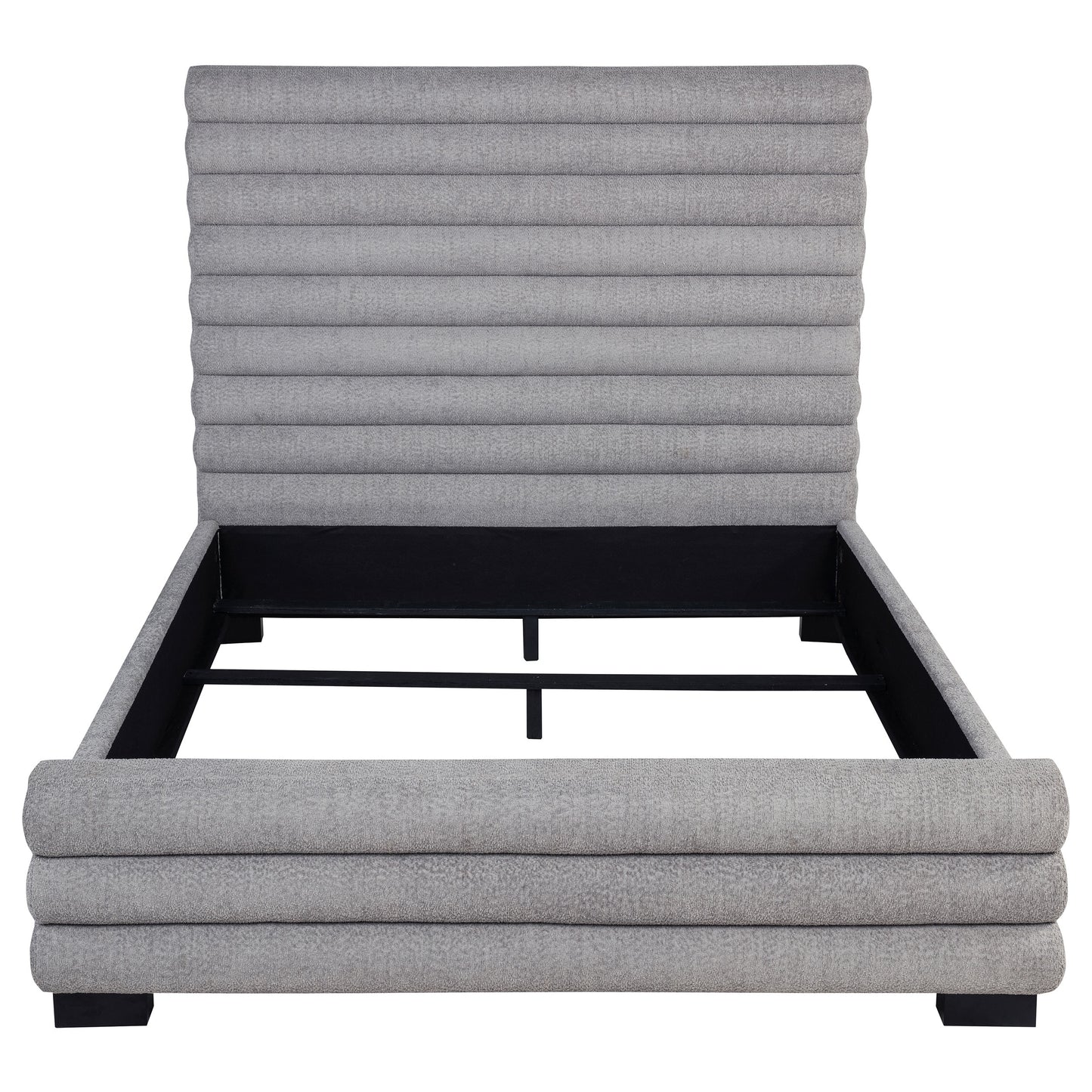 Cama Queen Patricia de 58 pulgadas tapizada en bouclé gris