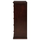Cómoda de dormitorio Sumerlin de 6 cajones color capuchino