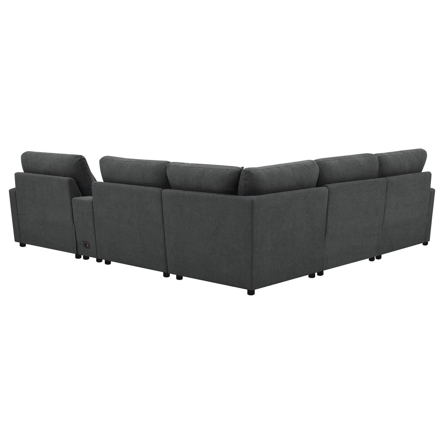 Seccional reclinable eléctrico modular Collins de 6 piezas, gris oscuro