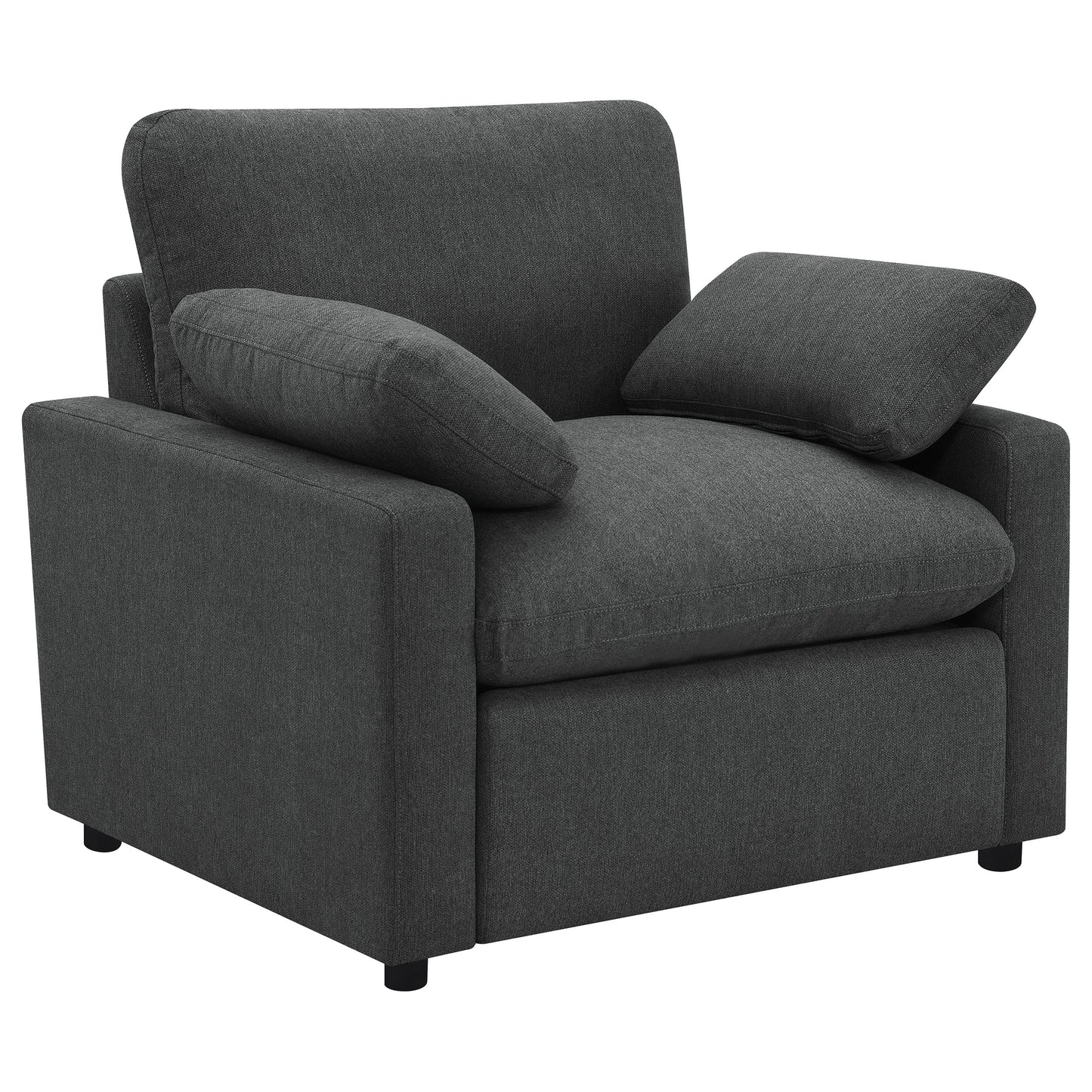 Sillón reclinable eléctrico tapizado Collins gris oscuro