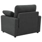 Sillón reclinable eléctrico tapizado Collins gris oscuro