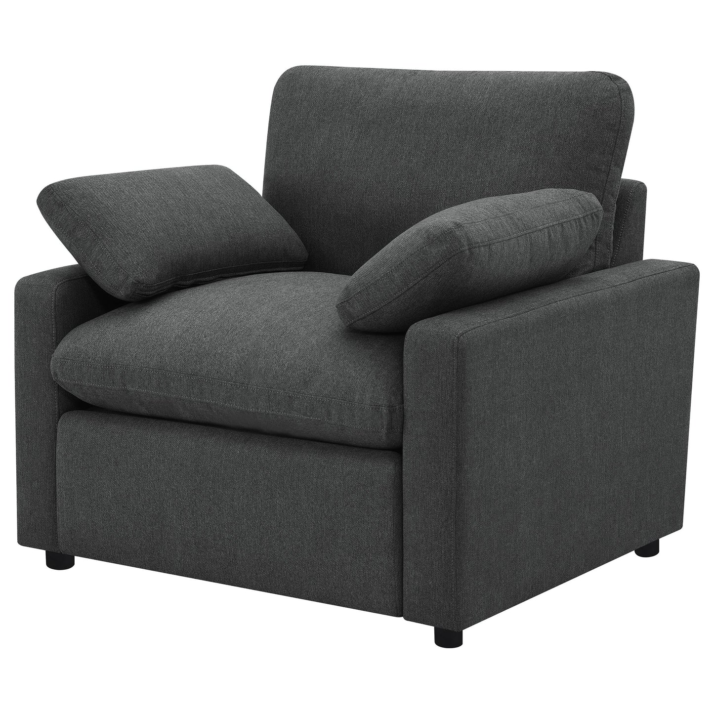 Sillón reclinable eléctrico tapizado Collins gris oscuro