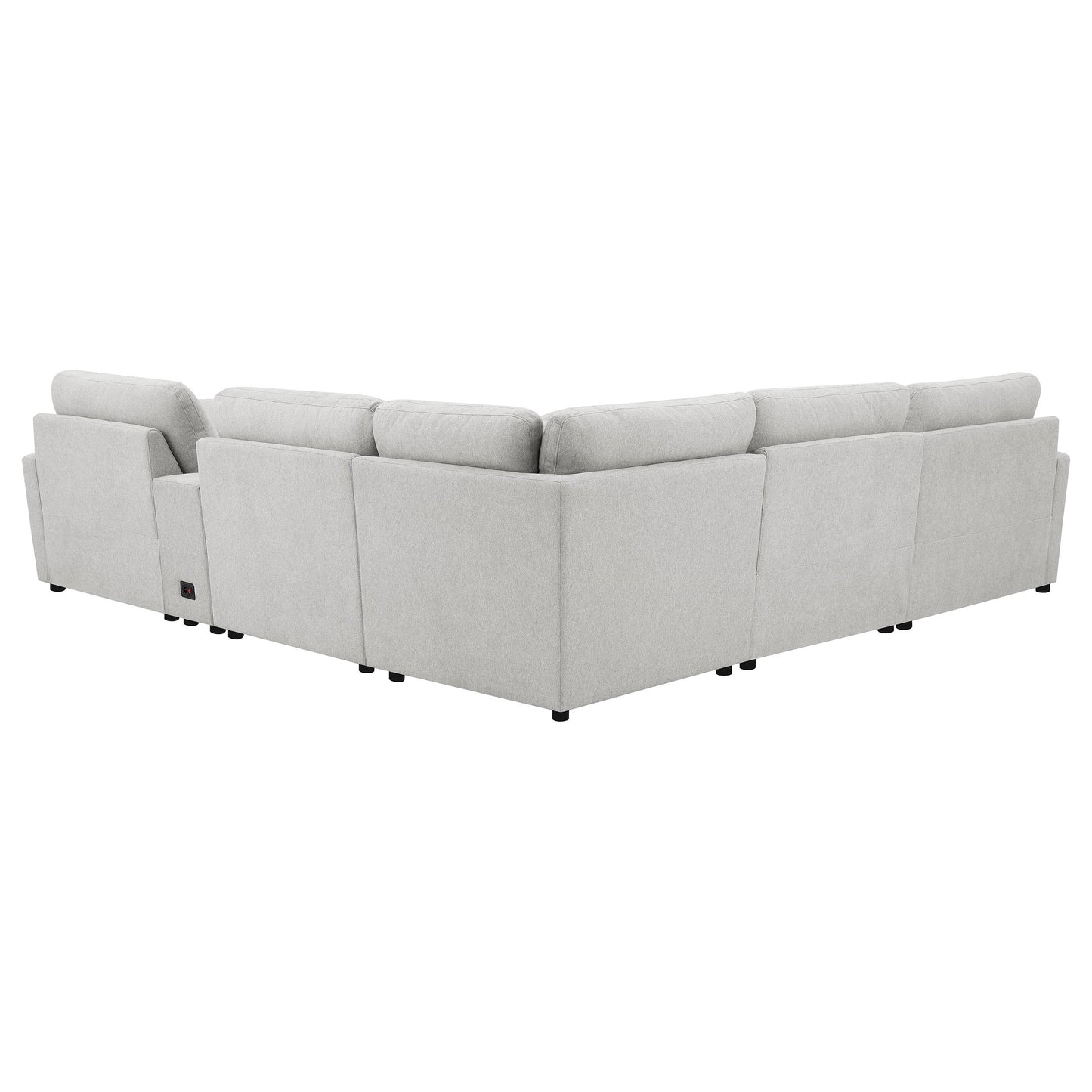 Seccional reclinable eléctrico modular Collins de 6 piezas, gris