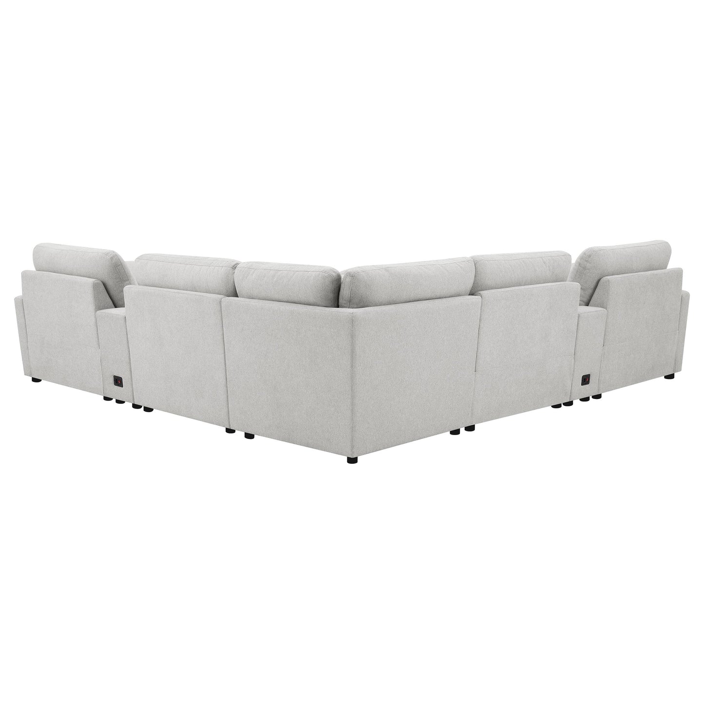 Seccional reclinable eléctrico modular Collins de 7 piezas, gris