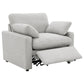Sillón reclinable eléctrico tapizado Collins gris