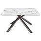Mesa de centro Carvell cuadrada con superficie de piedra sinterizada Mirage White