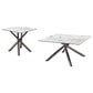 Juego de mesa de centro y auxiliar cuadrada Carvell de 2 piezas Mirage White