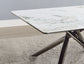 Mesa de centro Carvell cuadrada con superficie de piedra sinterizada Mirage White