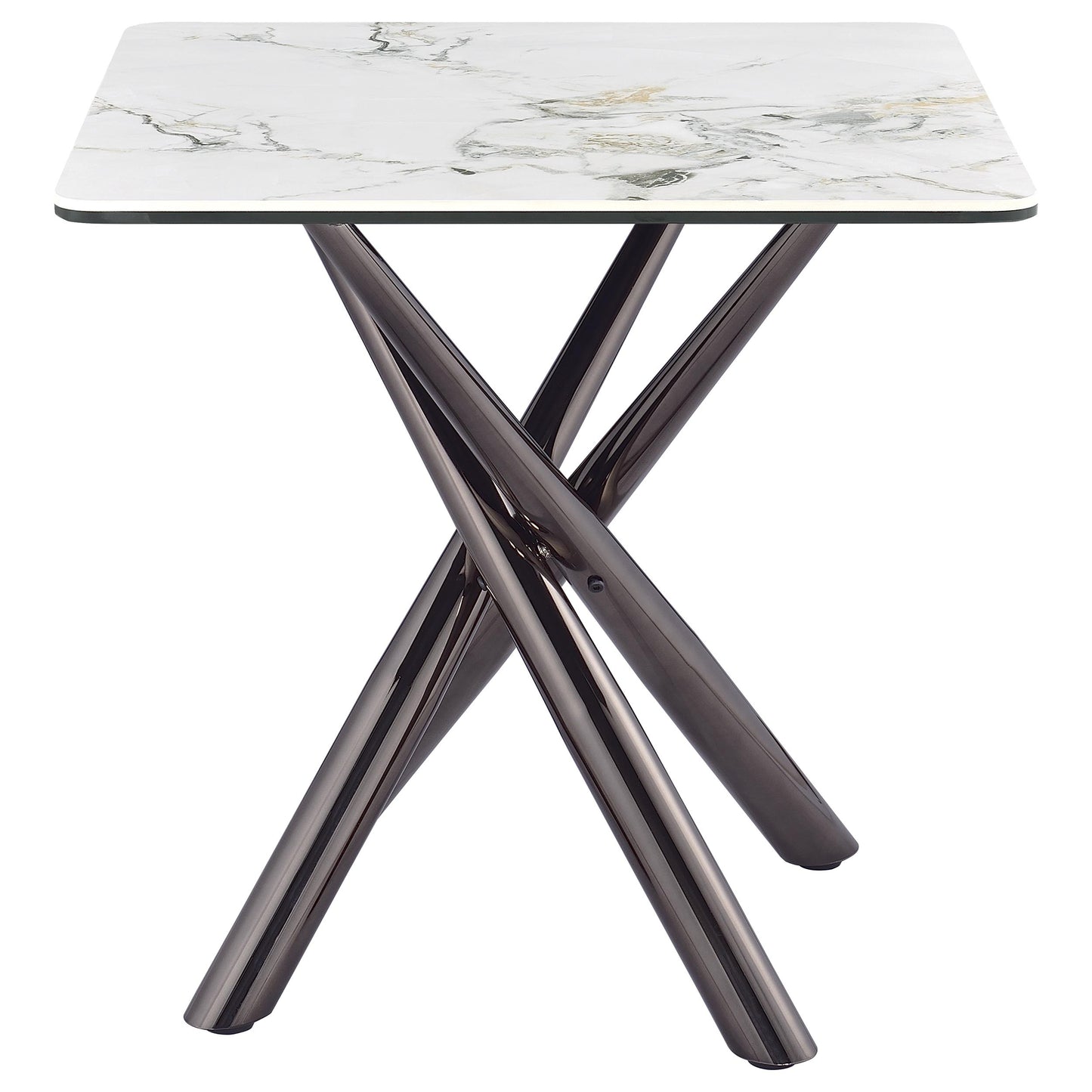 Juego de mesa de centro y auxiliar cuadrada Carvell de 2 piezas Mirage White
